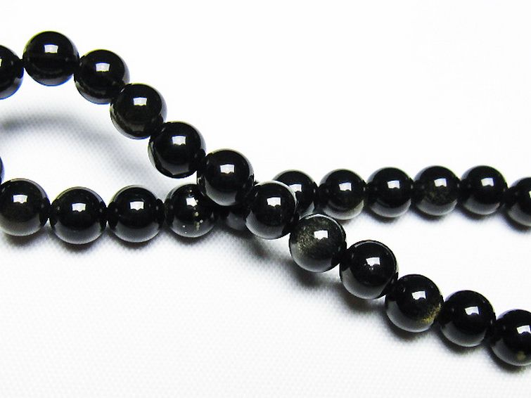 ゴールドキャッツアイオブシディアン ブレスレット 6mm [T265-1882] 2枚目