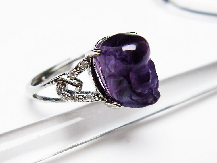 アメジスト ヒキュウ 貔貅 指輪 (16号) [t275-22071] 3枚目