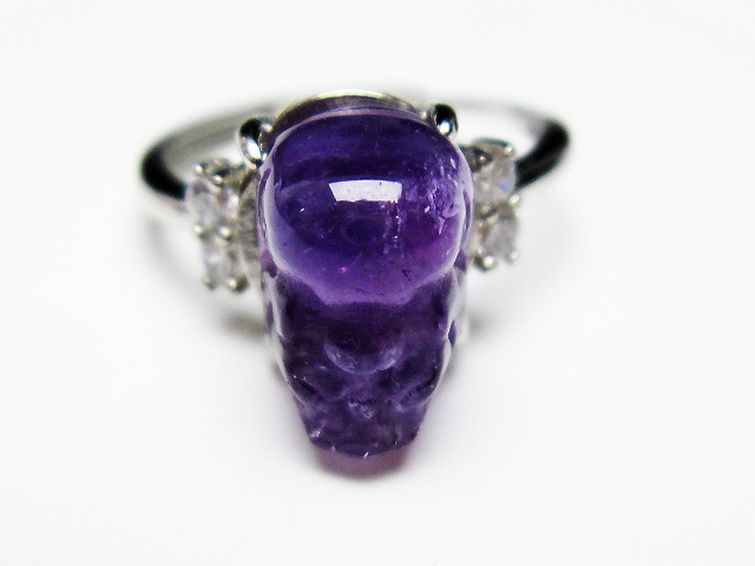 アメジスト ヒキュウ 貔貅 指輪 (15号) [t275-22078] 1枚目