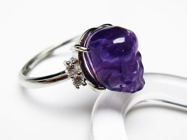 アメジスト ヒキュウ 貔貅 指輪 (15号) [t275-22078] 3枚目