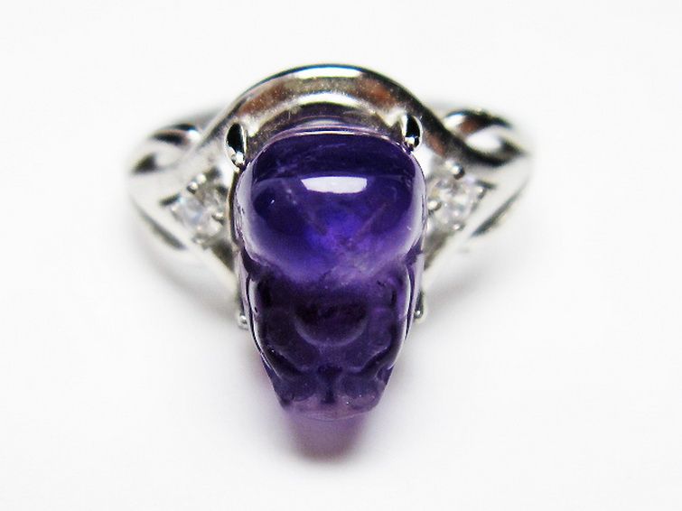 アメジスト ヒキュウ 貔貅 指輪 (15号) [t275-22086] 1枚目