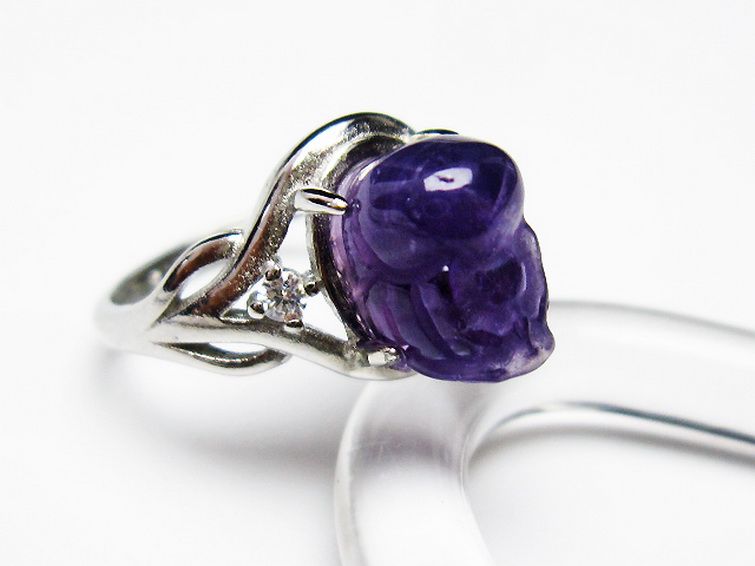 アメジスト ヒキュウ 貔貅 指輪 (15号) [t275-22086] 3枚目