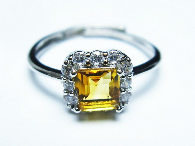 シトリン 指輪 (16号)[T275-22119] 1枚目