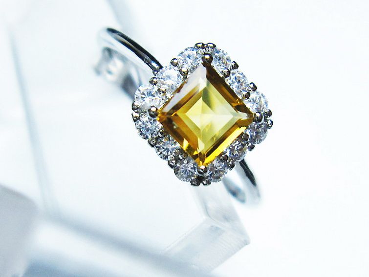 シトリン 指輪 (16号)[T275-22119] 2枚目