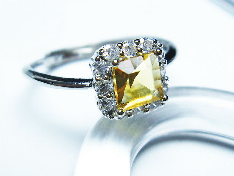 シトリン 指輪 (16号)[T275-22203] 3枚目