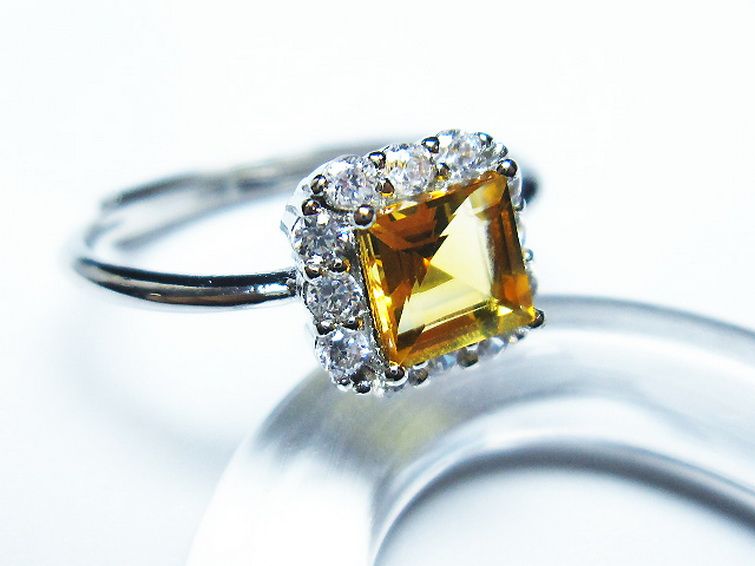 シトリン 指輪 (15号) [t275-22273] 3枚目