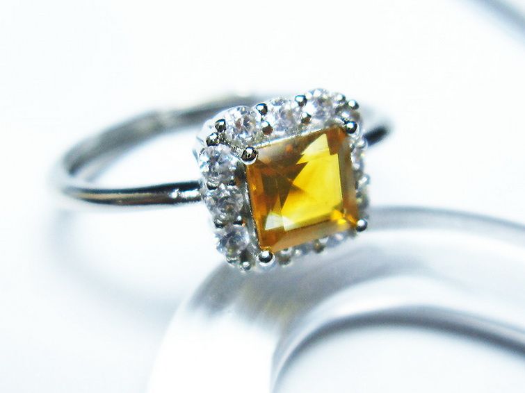 シトリン 指輪 (16号) [t275-22299] 3枚目