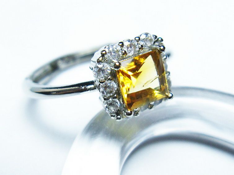 シトリン 指輪 (12号) [t275-22306] 3枚目