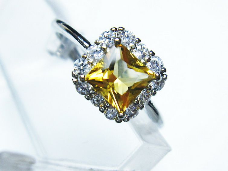 シトリン 指輪 (15号) [t275-22321] 2枚目