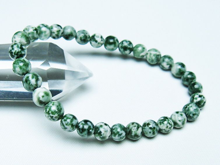 グリーンスポットジャスパー ブレスレット 6mm [T285-1490] 1枚目