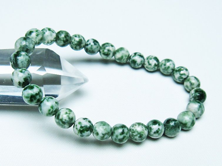 グリーンスポットジャスパー ブレスレット 7mm [T285-1491] 1枚目