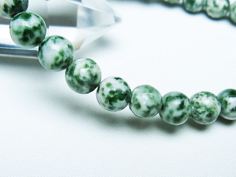 グリーンスポットジャスパー ブレスレット 7mm [T285-1491] 3枚目