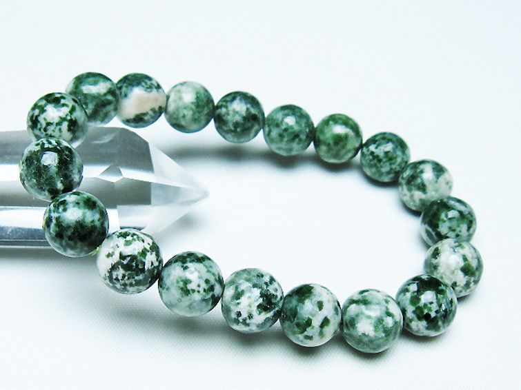 グリーンスポットジャスパー ブレスレット 11mm [T285-1501] 1枚目