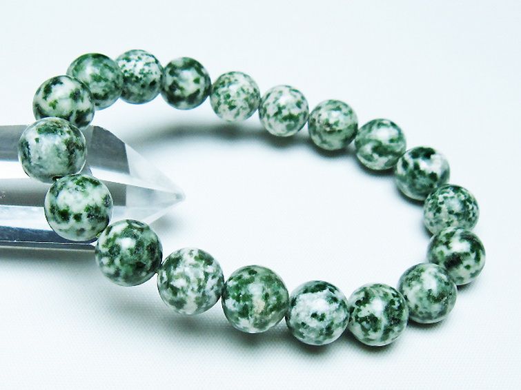 グリーンスポットジャスパー ブレスレット 11mm [T285-1502] 1枚目