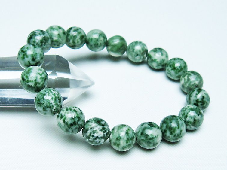 グリーンスポットジャスパー ブレスレット 11mm [T285-1524] 1枚目