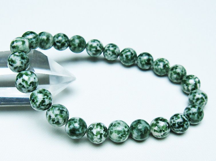 グリーンスポットジャスパー ブレスレット 8mm [T285-1531] 1枚目