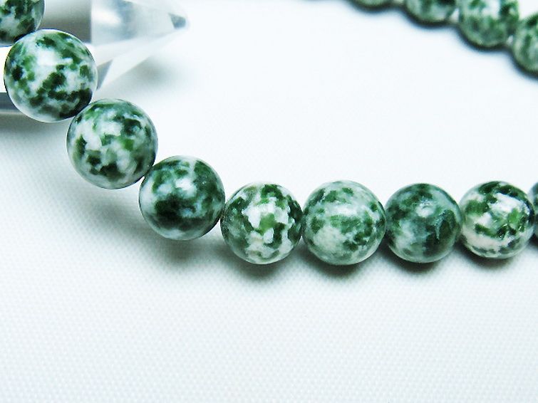 グリーンスポットジャスパー ブレスレット 8mm [T285-1531] 3枚目
