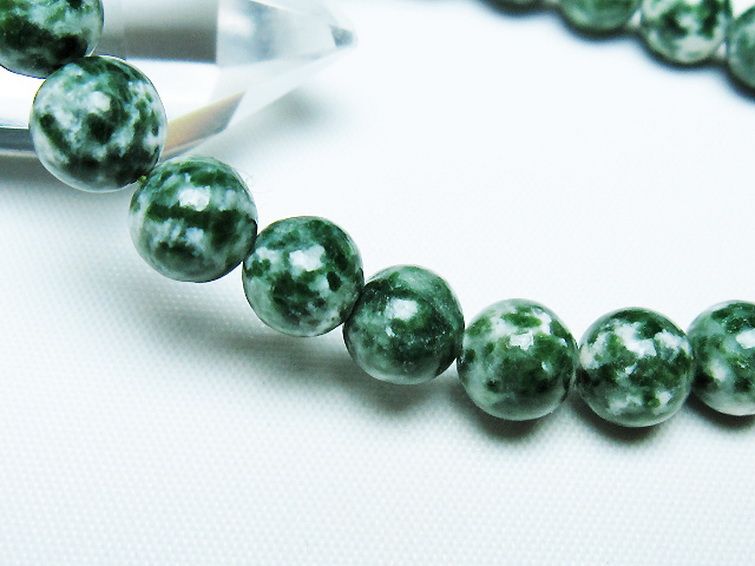 グリーンスポットジャスパー ブレスレット 8mm [T285-1536] 3枚目