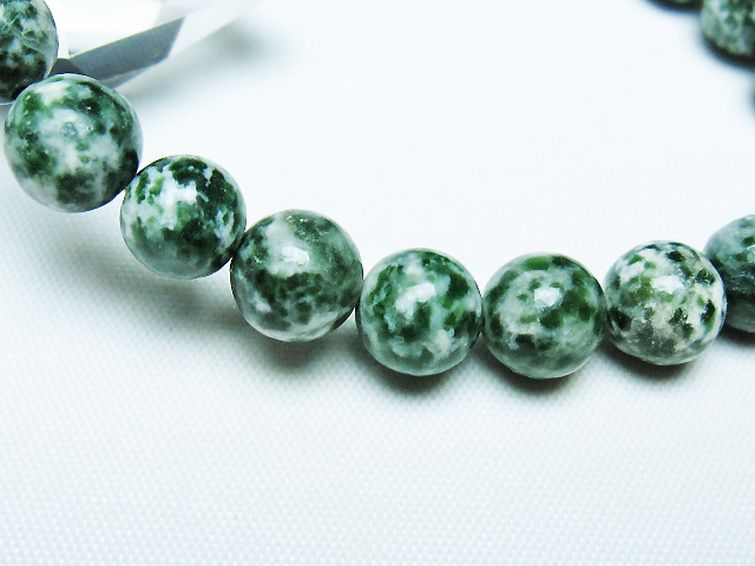 グリーンスポットジャスパー ブレスレット 8mm [T285-1539] 3枚目