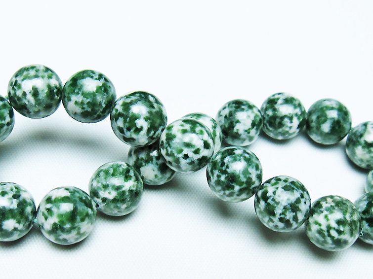 グリーンスポットジャスパー ブレスレット 10mm [T285-1543] 2枚目
