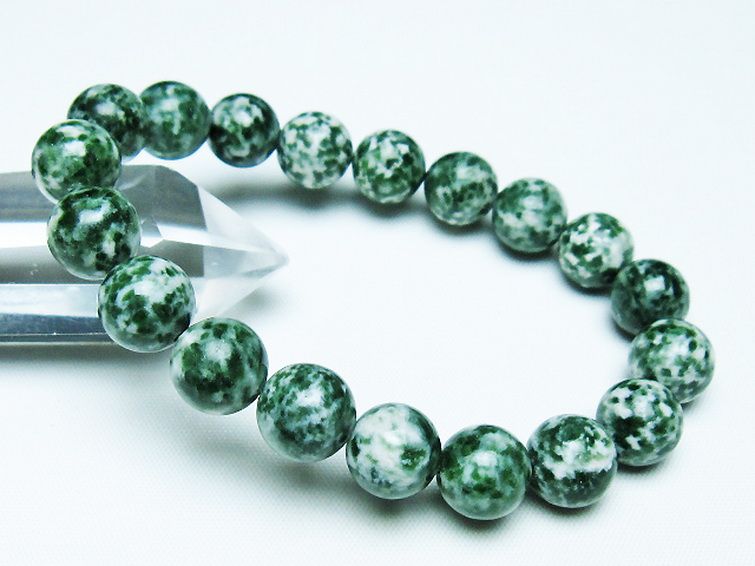 グリーンスポットジャスパー ブレスレット 11mm [T285-1545] 1枚目