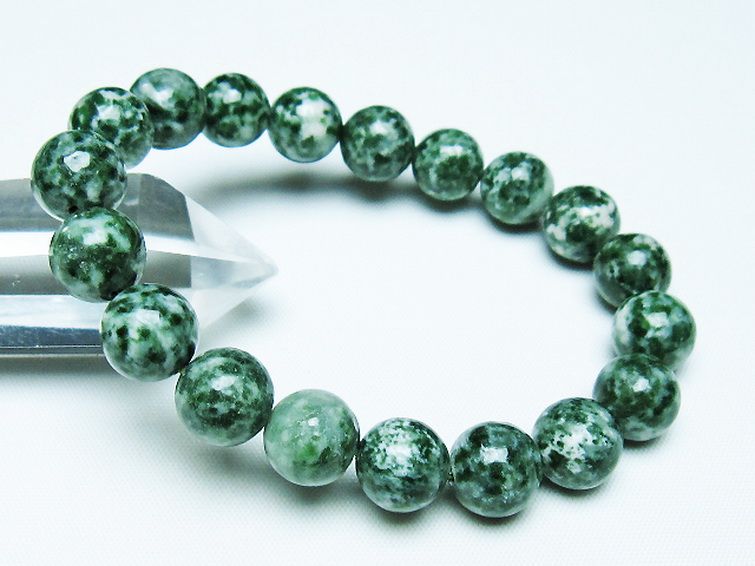 グリーンスポットジャスパー ブレスレット 11mm [T285-1549] 1枚目