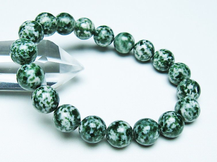 グリーンスポットジャスパー ブレスレット 11mm [T285-1552] 1枚目