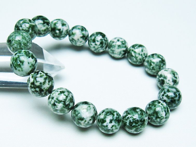 グリーンスポットジャスパー ブレスレット 11mm [T285-1555] 1枚目