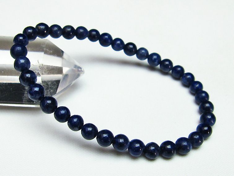 デュモルチェライトインクォーツ ブレスレット 5mm [T286-3351] 1枚目