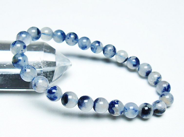 デュモルチェライトインクォーツ ブレスレット 7mm [t286-4236] 1枚目