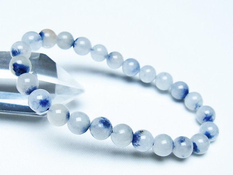 デュモルチェライトインクォーツ ブレスレット 7mm [T286-4396] 1枚目