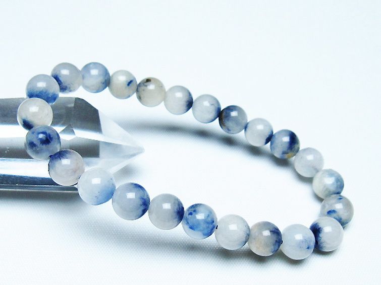 デュモルチェライトインクォーツ ブレスレット 8mm [t286-4412] 1枚目