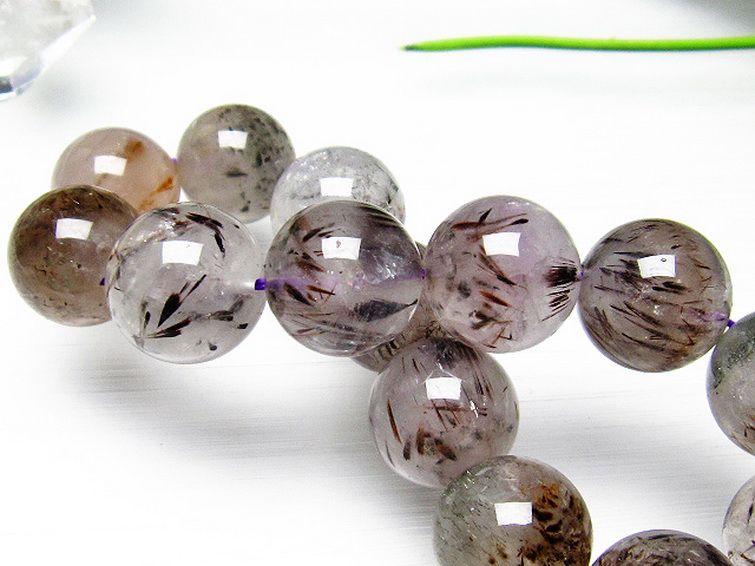 カコクセナイト インクォーツ ブレスレット 16mm [T289-6455] 1枚目