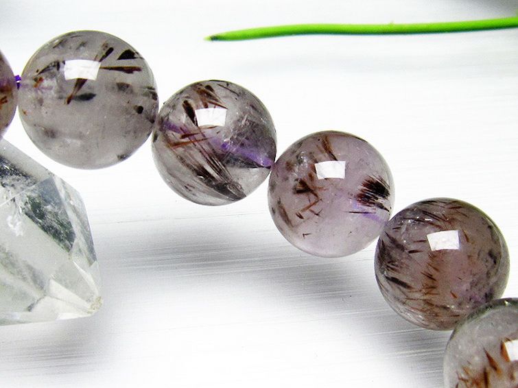 カコクセナイト インクォーツ ブレスレット 16mm [T289-6455] 2枚目