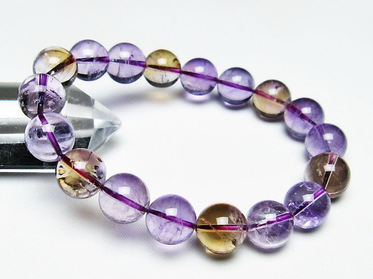 アメトリン13mm・ルビー12mmブレスレット 内径15 アメトリン ブレスレット 12mm [t29-8313]