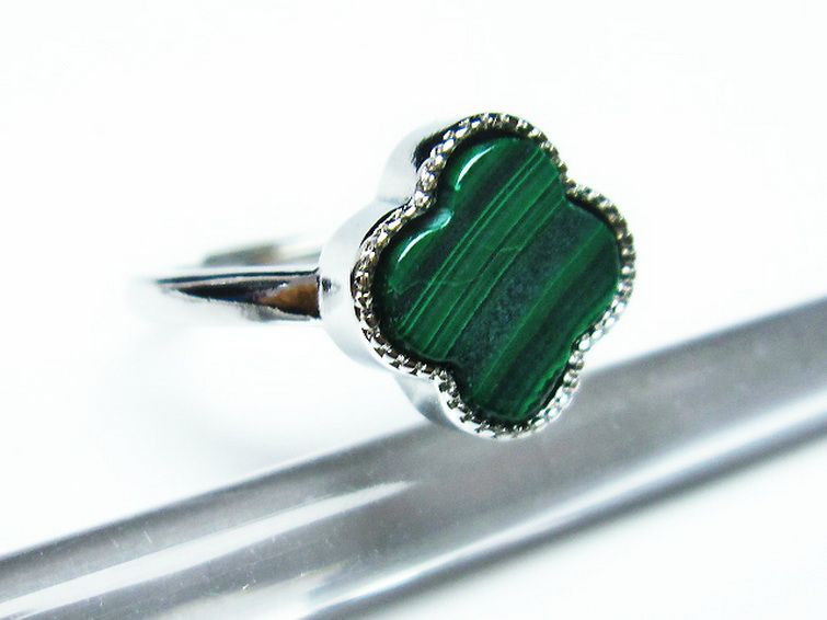 マラカイト 指輪 (15号)[T290-1162] 3枚目