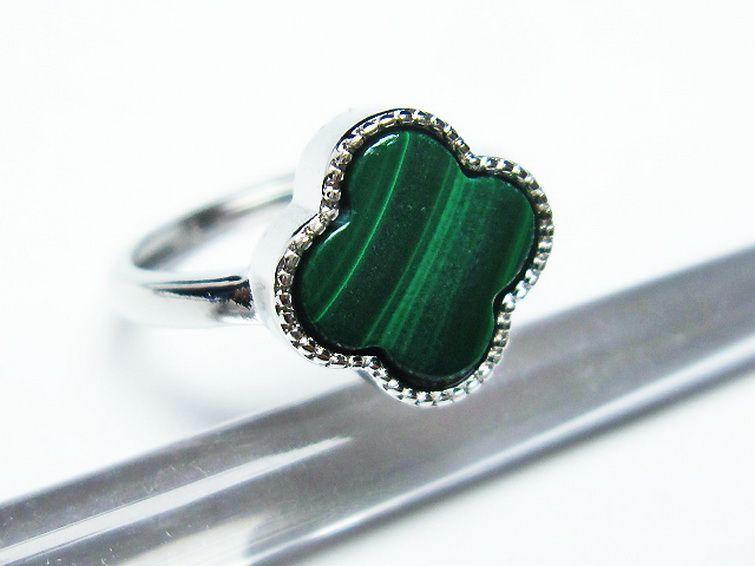 マラカイト 指輪 (15号)[T290-1197] 3枚目