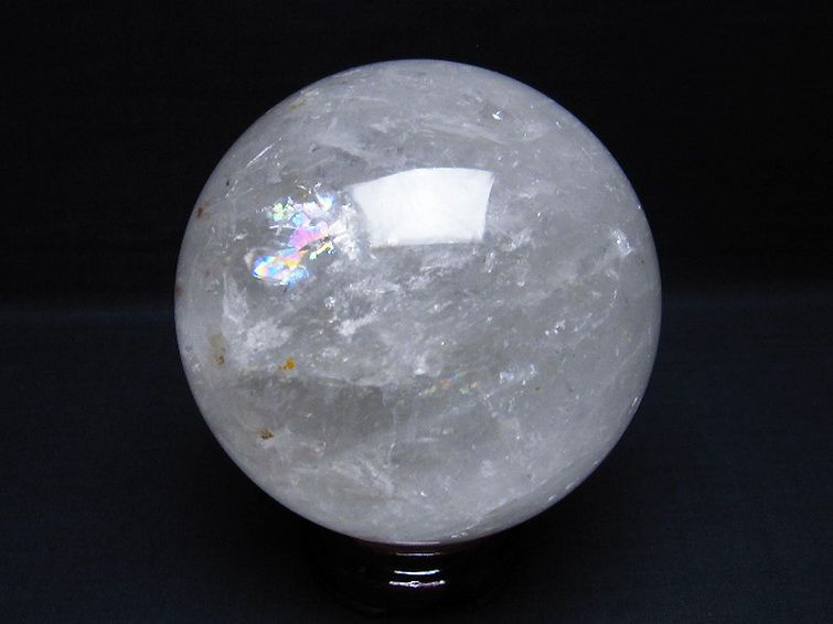 1.6Kg 虹入り ヒマラヤ水晶 丸玉 105mm [T296-1717] 3枚目