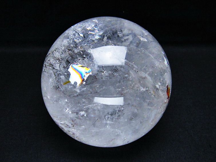 1.1Kg 虹入り ヒマラヤ水晶 丸玉 91mm [T296-2003] 1枚目