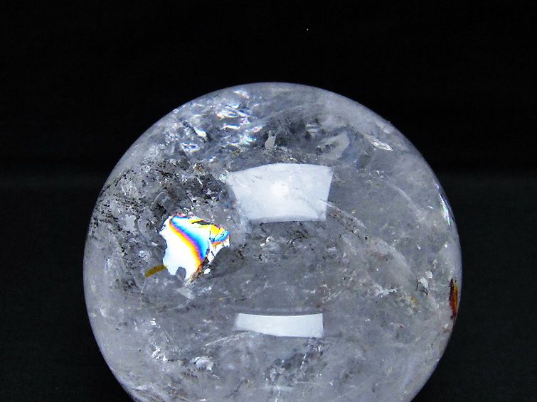 1.1Kg 虹入り ヒマラヤ水晶 丸玉 91mm [T296-2003] 2枚目