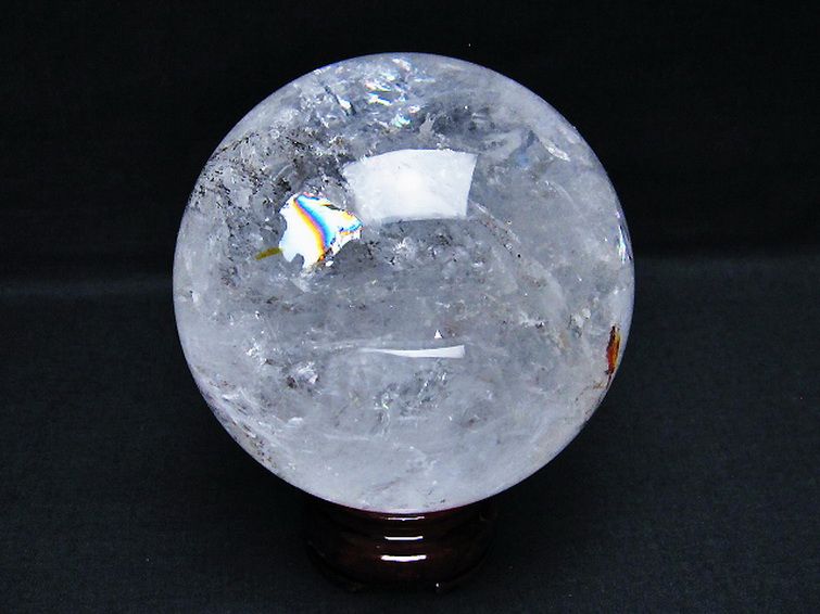 1.1Kg 虹入り ヒマラヤ水晶 丸玉 91mm [T296-2003] 3枚目