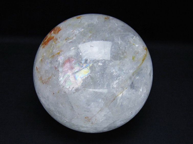 1.4Kg 虹入り ヒマラヤ水晶 丸玉 100mm [T296-2918] 1枚目
