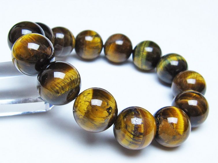 タイガーアイ※黄虎目石 ブレスレット 17mm [t30-14439] 1枚目