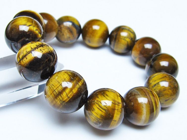 タイガーアイ※黄虎目石 ブレスレット 18mm [t30-14453] 1枚目