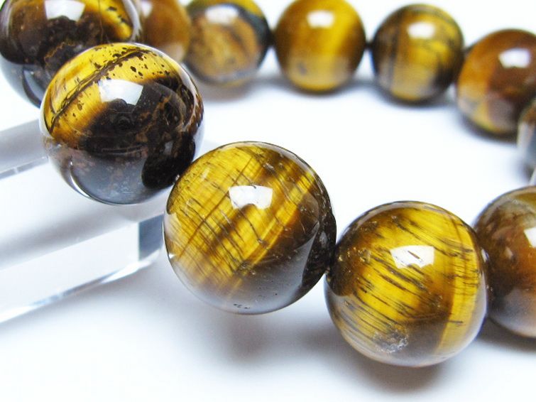 タイガーアイ※黄虎目石 ブレスレット 18mm [t30-14453] 3枚目