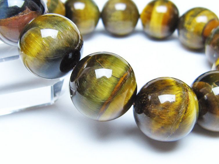 タイガーアイ※黄虎目石 ブレスレット 18mm [t30-14460] 3枚目