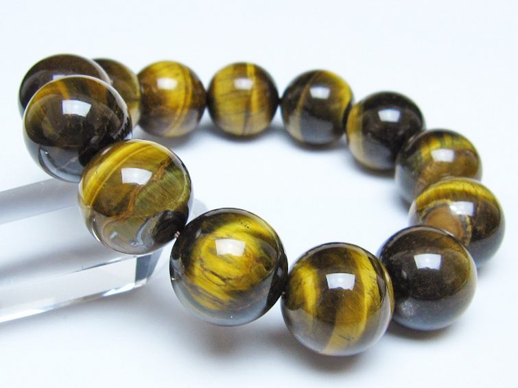 タイガーアイ※黄虎目石 ブレスレット 18mm [t30-14559] 1枚目