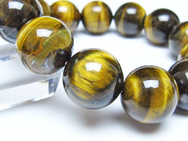 タイガーアイ※黄虎目石 ブレスレット 18mm [t30-14559] 3枚目