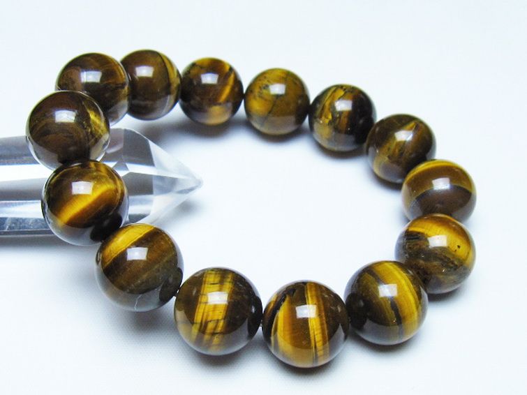 タイガーアイ※黄虎目石 ブレスレット 16mm [t30-14634] 1枚目