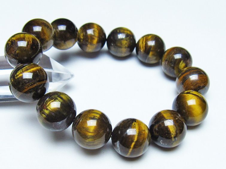 タイガーアイ※黄虎目石 ブレスレット 16mm [t30-14754] 1枚目